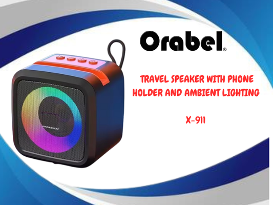 Orabel Travel Speaker with phone holder and ambient lighting X-911